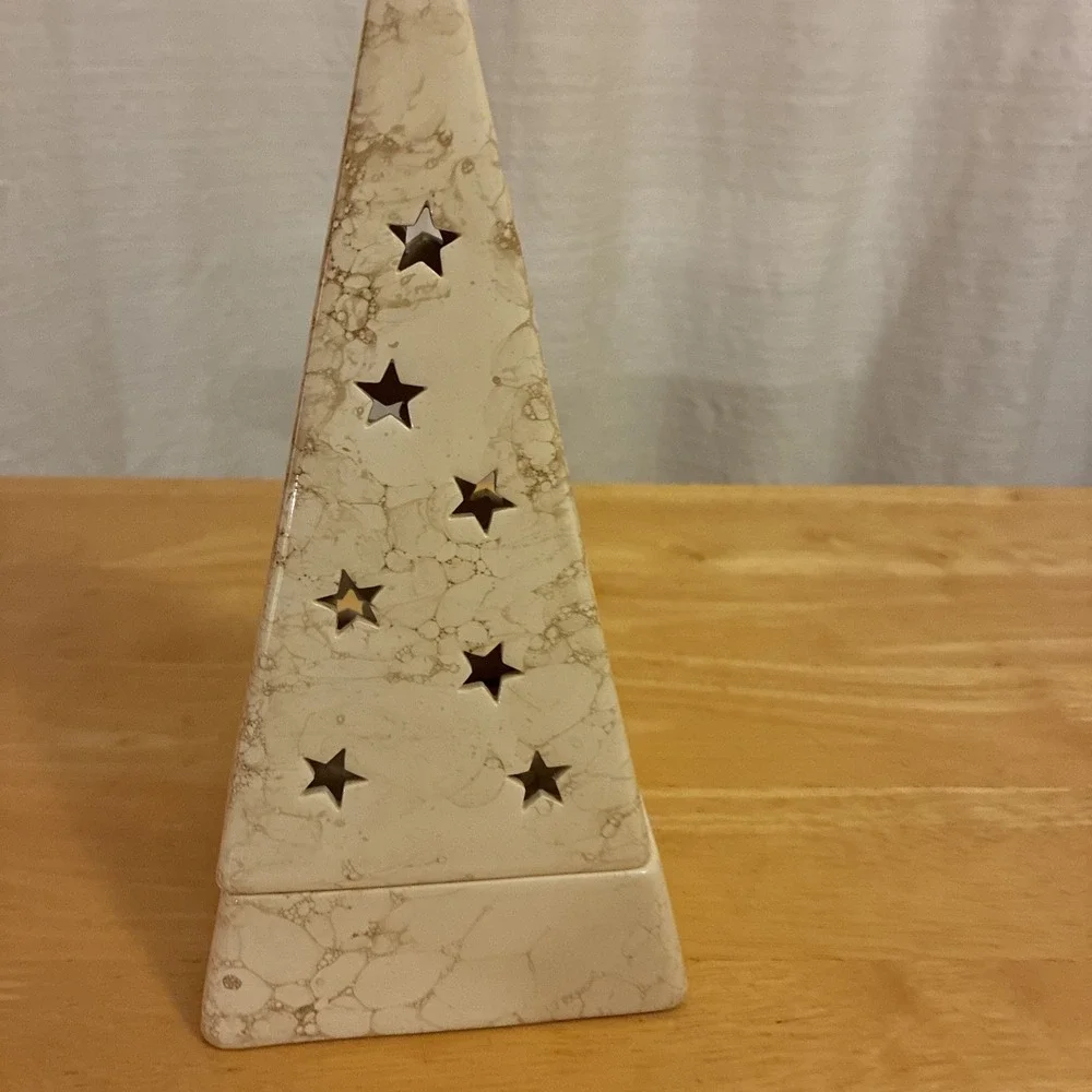 VTG Partylite Galaxy Pyramid Tea light Holder Witchy Celestial Moon And Stars